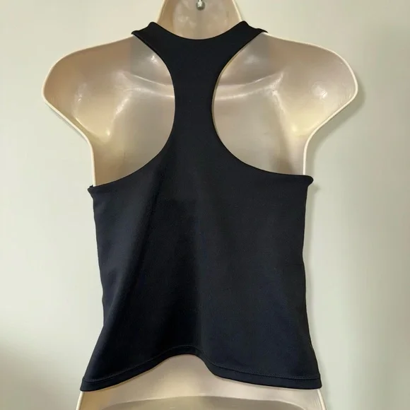 Nike Swoosh (XL) Black Dri Fit Cropped Tank Top with Built in Bra - Picture 3 of 4